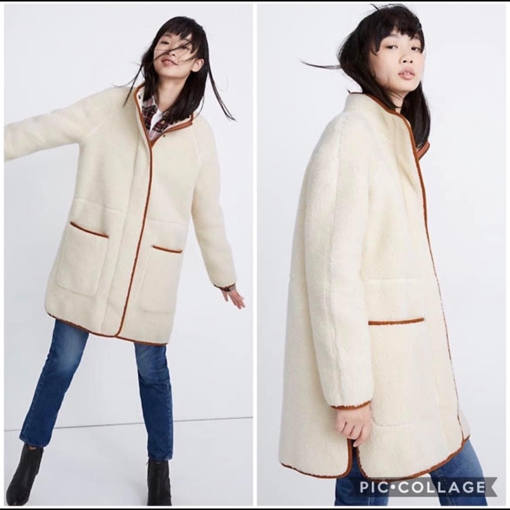 Madewell Cream and Brown Women's Coat